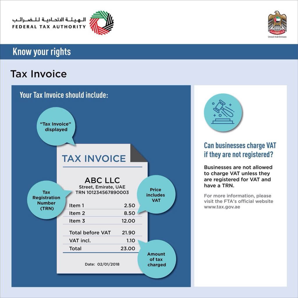 VAT Invoice Format In UAE FTA Tax Invoice Format UAE